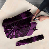 Personalised New Zealand Purple Darts Umbrella Maori Fern Curve Style
