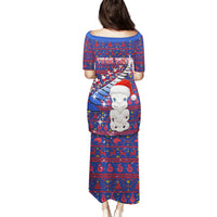 Personalized New Zealand Christmas Family Matching Puletasi Dress and Hawaiian Shirt Haka Fern Santa Tiki Meri Kirihimete LT05 - Polynesian Pride