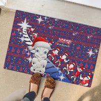 New Zealand Christmas Rubber Doormat Haka Fern Santa Tiki Meri Kirihimete LT05 - Polynesian Pride