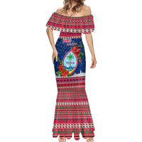 Guam Christmas Mermaid Dress Guaman Seal Poinsettia Felis Pasgua LT05 - Polynesian Pride