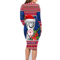 Personalized Guam Christmas Family Matching Long Sleeve Bodycon Dress and Hawaiian Shirt Guaman Seal Poinsettia Felis Pasgua LT05 - Polynesian Pride