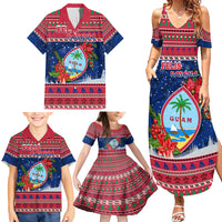 Personalized Guam Christmas Family Matching Summer Maxi Dress and Hawaiian Shirt Guaman Seal Poinsettia Felis Pasgua LT05 - Polynesian Pride