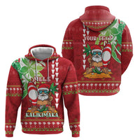Personalised Hawaii Christmas Hoodie Funny Santa Claus Surf Mele Kalikimaka