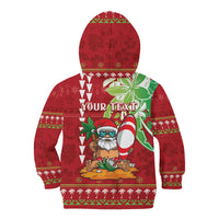 Personalised Hawaii Christmas Kid Hoodie Funny Santa Claus Surf Mele Kalikimaka