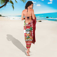 Hawaii Christmas Sarong Funny Santa Claus Surf Mele Kalikimaka