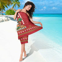 Hawaii Christmas Sarong Funny Santa Claus Surf Mele Kalikimaka