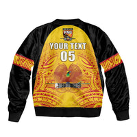 Papua New Guinea Rugby Custom Sleeve Zip Bomber Jacket Kumul Pride Go Champions