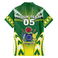 Cook Islands Rugby Custom Family Matching Off The Shoulder Long Sleeve Dress and Hawaiian Shirt The Kukis Go Champions LT05 - Polynesian Pride