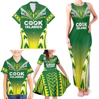 Cook Islands Rugby Custom Family Matching Tank Maxi Dress and Hawaiian Shirt The Kukis Go Champions