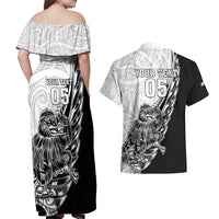 New Zealand Kiwi Rugby Custom Couples Matching Off Shoulder Maxi Dress and Hawaiian Shirt Go Champions Maori Pattern LT05 - Polynesian Pride