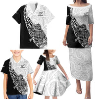 New Zealand Kiwi Rugby Custom Family Matching Puletasi and Hawaiian Shirt Go Champions Maori Pattern