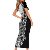 New Zealand Kiwi Rugby Custom Family Matching Short Sleeve Bodycon Dress and Hawaiian Shirt Go Champions Maori Pattern LT05 - Polynesian Pride