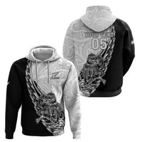 New Zealand Kiwi Rugby Custom Zip Hoodie Go Champions Maori Pattern