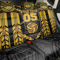 Custom Polynesia Beach Volleyball Back Car Seat Cover Gold Polynesian Tribal Pattern LT05 - Polynesian Pride