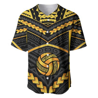 Custom Polynesia Beach Volleyball Baseball Jersey Gold Polynesian Tribal Pattern - Polynesian Pride