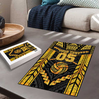 Custom Polynesia Beach Volleyball Puzzle Gold Polynesian Tribal Pattern - Polynesian Pride