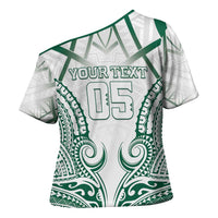 Custom Hawaii Volleyball Cross Shoulder Shirt Polynesian Pattern - Polynesian Pride