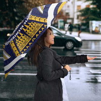 Nauru Independence Day Umbrella Coat Of Arms With Plumeria - Polynesian Pride