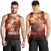 Honouring The ANZAC Spirit Men Tank Top Gallipoli Lest We Forget