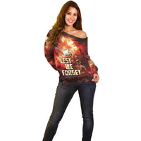 Honouring The ANZAC Spirit Off Shoulder Sweater Gallipoli Lest We Forget