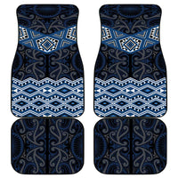 New Zealand Aotearoa Car Mats Blue Taniko Art Maori Pattern