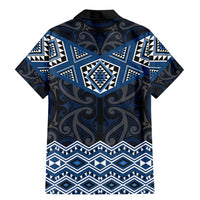 New Zealand Aotearoa Family Matching Mermaid Dress and Hawaiian Shirt Blue Taniko Art Maori Pattern
