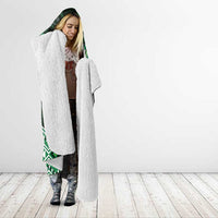 New Zealand Aotearoa Hooded Blanket Green Taniko Art Maori Pattern