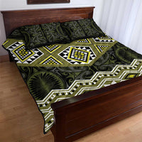 New Zealand Aotearoa Quilt Bed Set Yellow Taniko Art Maori Pattern