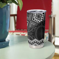 New Zealand Aotearoa Tumbler Cup Black Taniko Art Maori Pattern