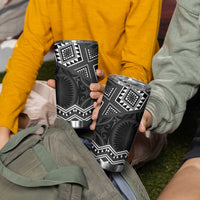 New Zealand Aotearoa Tumbler Cup Black Taniko Art Maori Pattern