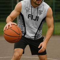Custom Fiji 2026 Rugby Sleeveless Hoodie Fijian Tapa Pattern