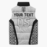 Custom Fiji 2026 Rugby Sleeveless Puffer Jacket Fijian Tapa Pattern