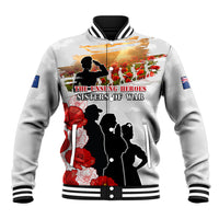 New Zealand ANZAC Day Baseball Jacket The Unsung Heroes Sisters of War LT05 Unisex White - Polynesian Pride