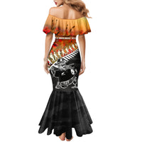 New Zealand ANZAC Rugby Mermaid Dress Soldier Fern With Kiwi Bird LT05 - Polynesian Pride