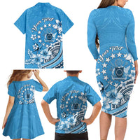 Personalised Penrhyn Gospel Day Family Matching Long Sleeve Bodycon Dress and Hawaiian Shirt Cook Islands Tribal Pattern LT05 - Polynesian Pride