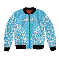 Custom Cook Islands Mauke Bomber Jacket Polynesian Tribal Tattoo