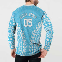 Custom Cook Islands Mauke Button Sweatshirt Polynesian Tribal Tattoo