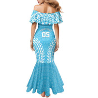 Custom Cook Islands Mauke Family Matching Mermaid Dress and Hawaiian Shirt Polynesian Tribal Tattoo LT05 - Polynesian Pride