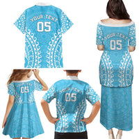 Custom Cook Islands Mauke Family Matching Puletasi and Hawaiian Shirt Polynesian Tribal Tattoo LT05 - Polynesian Pride