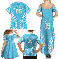 Custom Cook Islands Mauke Family Matching Summer Maxi Dress and Hawaiian Shirt Polynesian Tribal Tattoo LT05 - Polynesian Pride