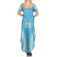 Custom Cook Islands Mauke Family Matching Summer Maxi Dress and Hawaiian Shirt Polynesian Tribal Tattoo LT05 - Polynesian Pride