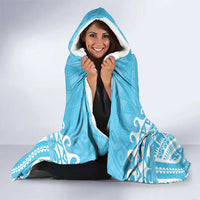 Custom Cook Islands Mauke Hooded Blanket Polynesian Tribal Tattoo