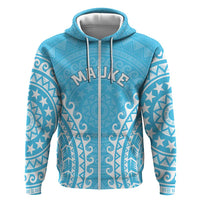 Custom Cook Islands Mauke Hoodie Polynesian Tribal Tattoo