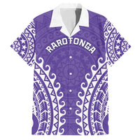 Custom Cook Islands Rarotonga Family Matching Off Shoulder Short Dress and Hawaiian Shirt Polynesian Tribal Tattoo