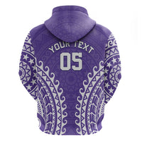 Custom Cook Islands Rarotonga Zip Hoodie Polynesian Tribal Tattoo