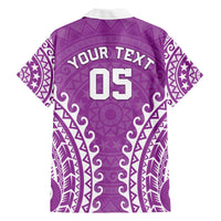 Custom Cook Islands Mangaia Family Matching Off The Shoulder Long Sleeve Dress and Hawaiian Shirt Polynesian Tribal Tattoo