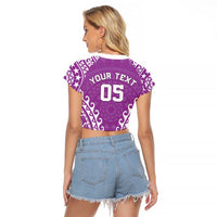 Custom Cook Islands Mangaia Raglan Cropped T Shirt Polynesian Tribal Tattoo