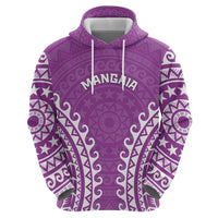 Custom Cook Islands Mangaia Zip Hoodie Polynesian Tribal Tattoo
