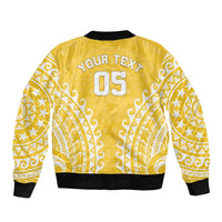 Custom Cook Islands Aitutaki Bomber Jacket Polynesian Tribal Tattoo