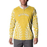 Custom Cook Islands Aitutaki Button Sweatshirt Polynesian Tribal Tattoo